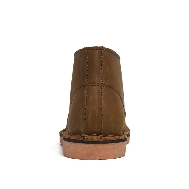 Men Boots Genuine Leather Lace-up Men Shoes High Quality Vintage British Snow Boots Autumn Winter Men Casual Ankle Boots