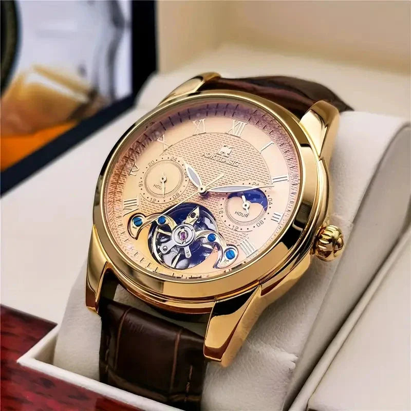 This Is a Fashionable and Good-Looking Men's Watch. It Has a Real High-End Automatic Mechanical Sports Function and Hollow Design. It Is Suitable for Business and Casual Wear This Best-Selling Watch Is a Best Gift for Your Bo