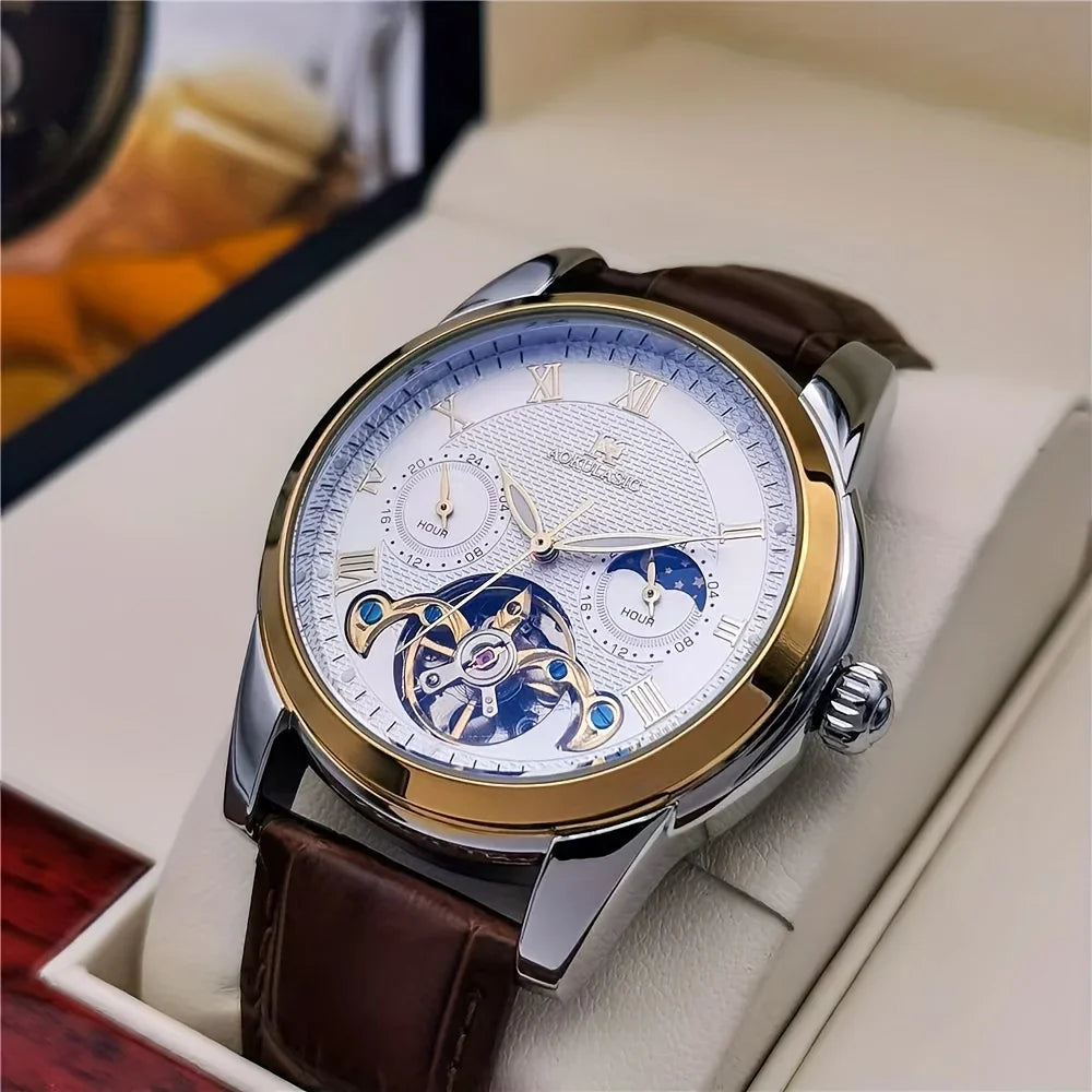 This Is a Fashionable and Good-Looking Men's Watch. It Has a Real High-End Automatic Mechanical Sports Function and Hollow Design. It Is Suitable for Business and Casual Wear This Best-Selling Watch Is a Best Gift for Your Bo