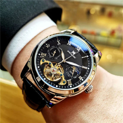 This Is a Fashionable and Good-Looking Men's Watch. It Has a Real High-End Automatic Mechanical Sports Function and Hollow Design. It Is Suitable for Business and Casual Wear This Best-Selling Watch Is a Best Gift for Your Bo